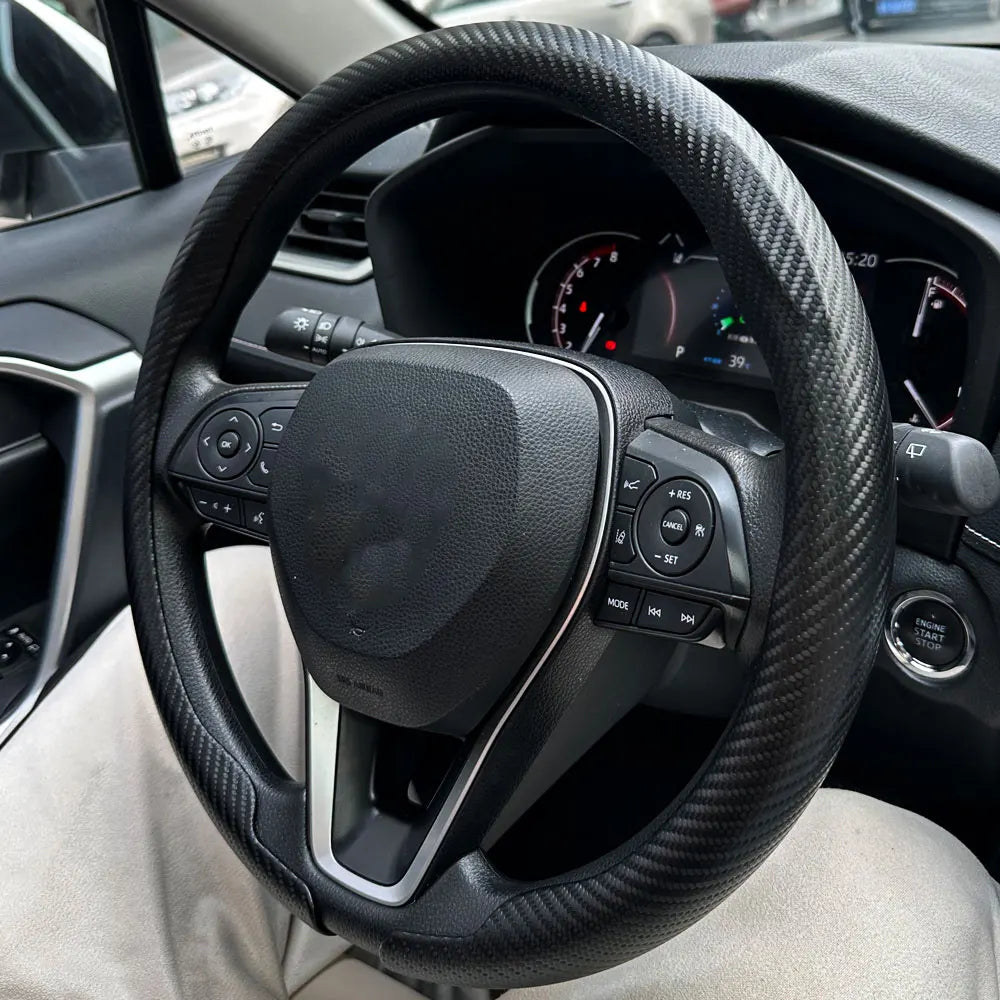 Carbon Fiber Non-Slip Car Steering Wheel Cover - 2