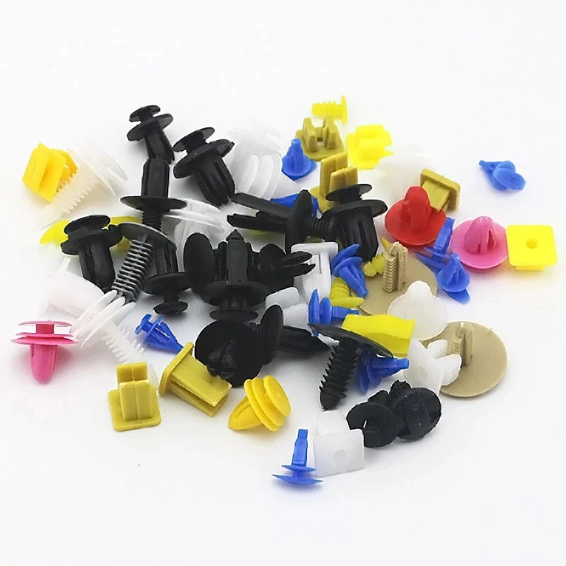 100 Piece Auto Bumper Fender Rivet Clip Fastener Set for Universal Cars