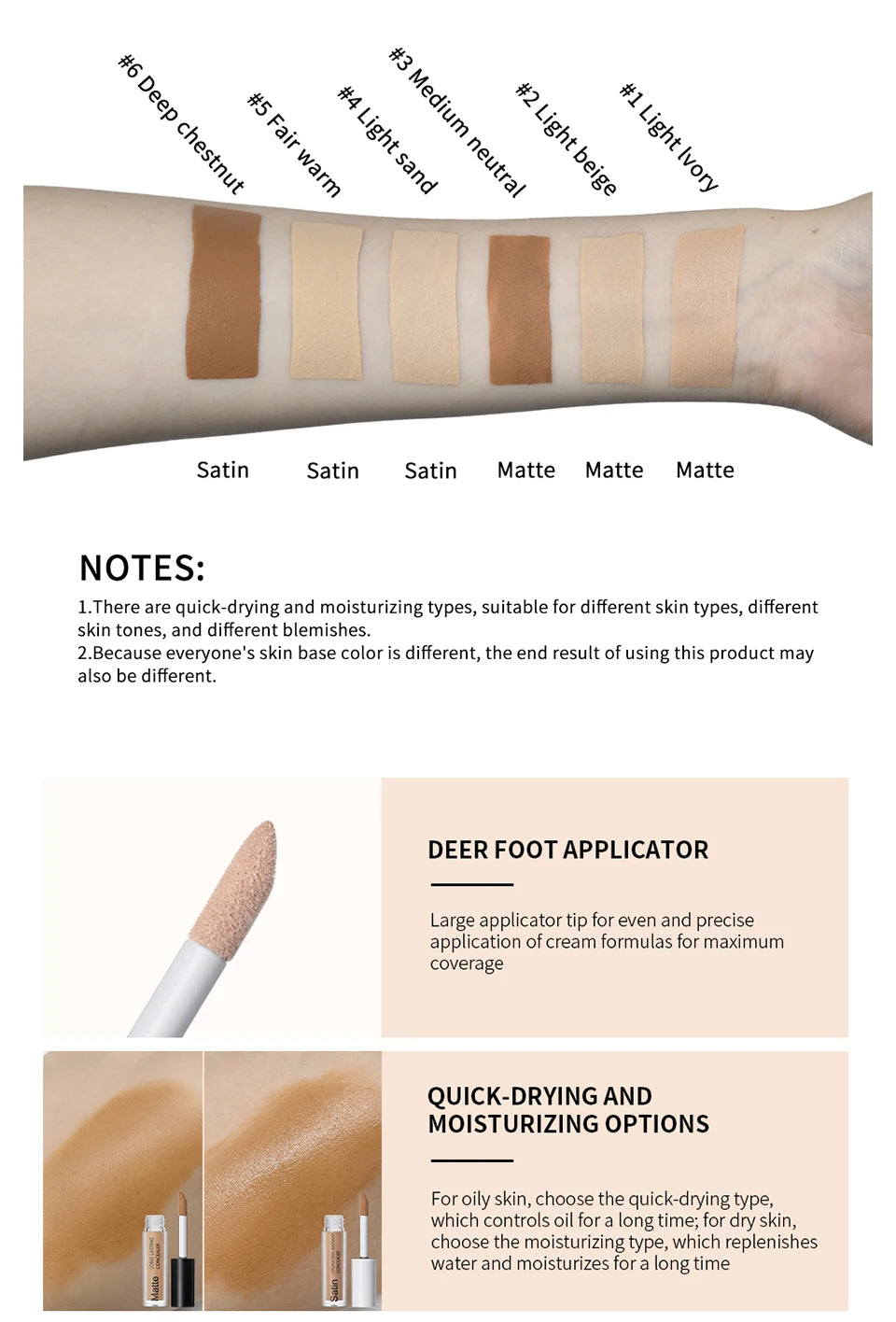 Full Coverage Long-Lasting Liquid Concealer for All Skin Types - 12