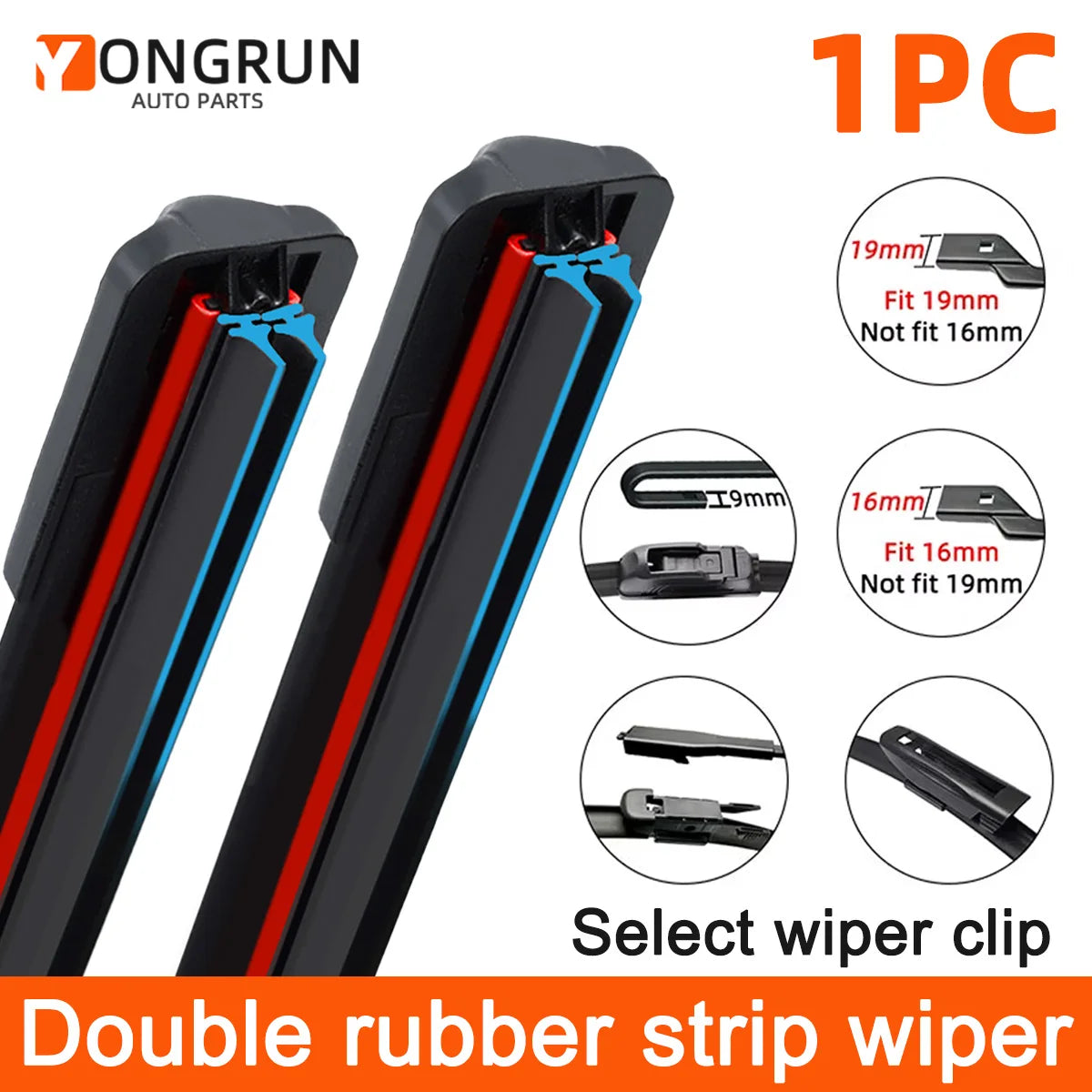 All-Weather Double Rubber Car Windshield Wiper Blade