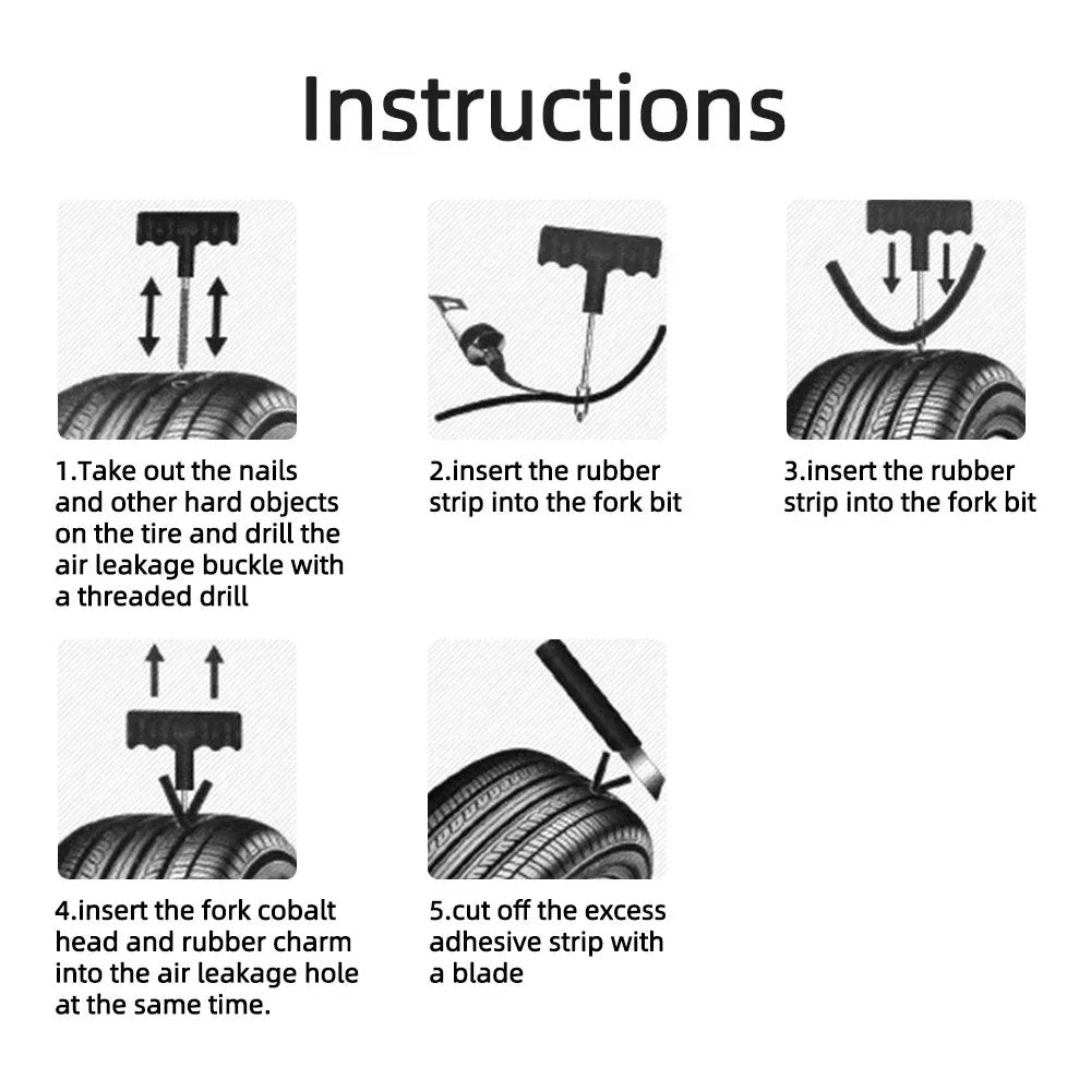 Emergency Tire Puncture Repair Kit for Vehicles