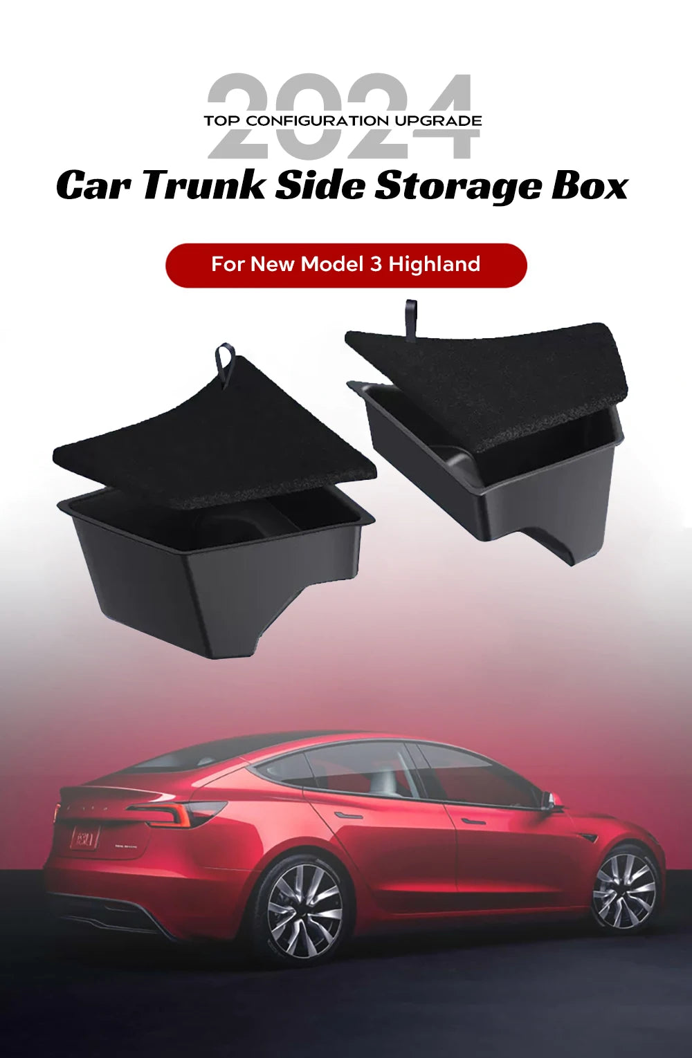 Trunk Side Storage Organizer for Tesla Model 3 Highland - 9