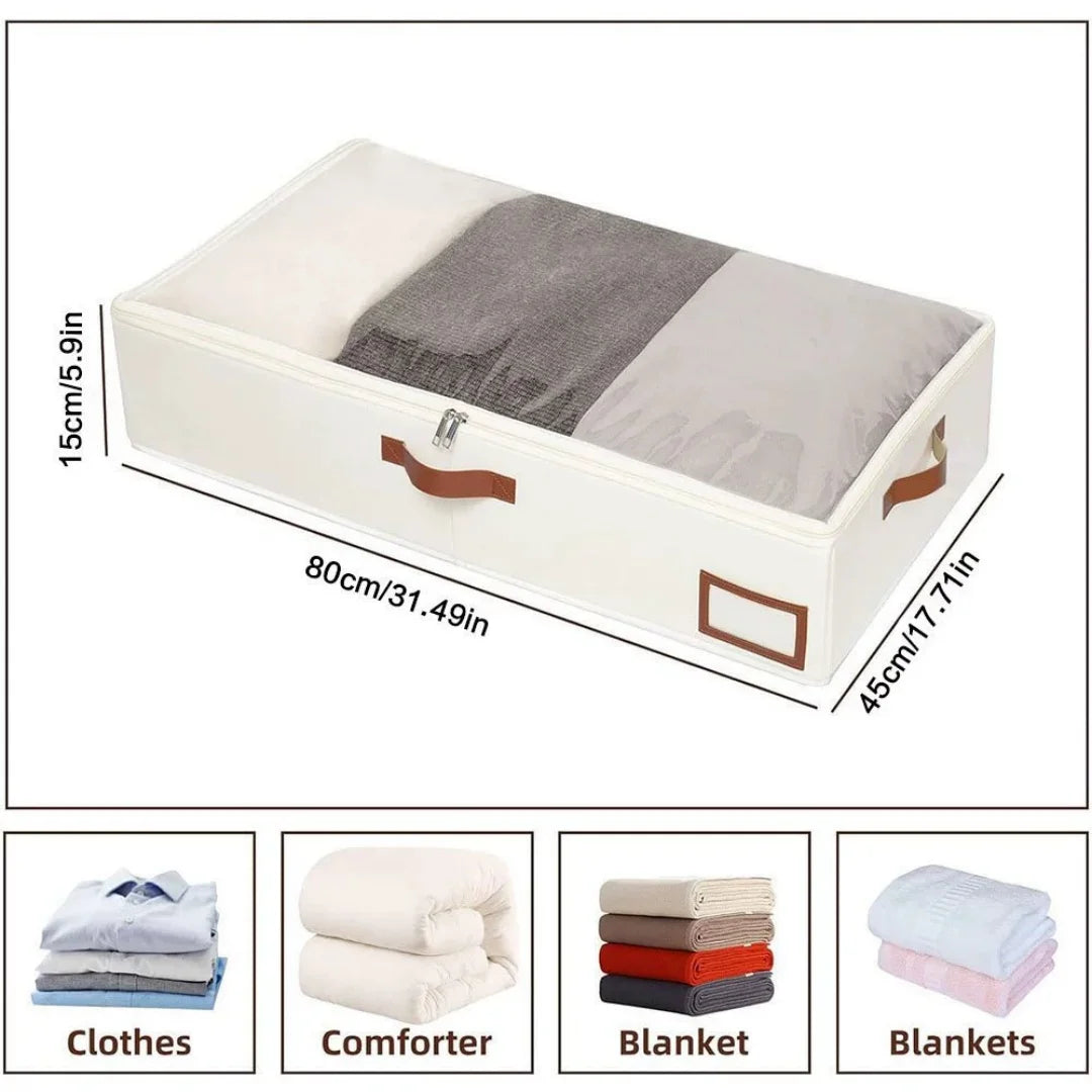 Foldable Underbed Storage Organizer for Blankets and Clothing
