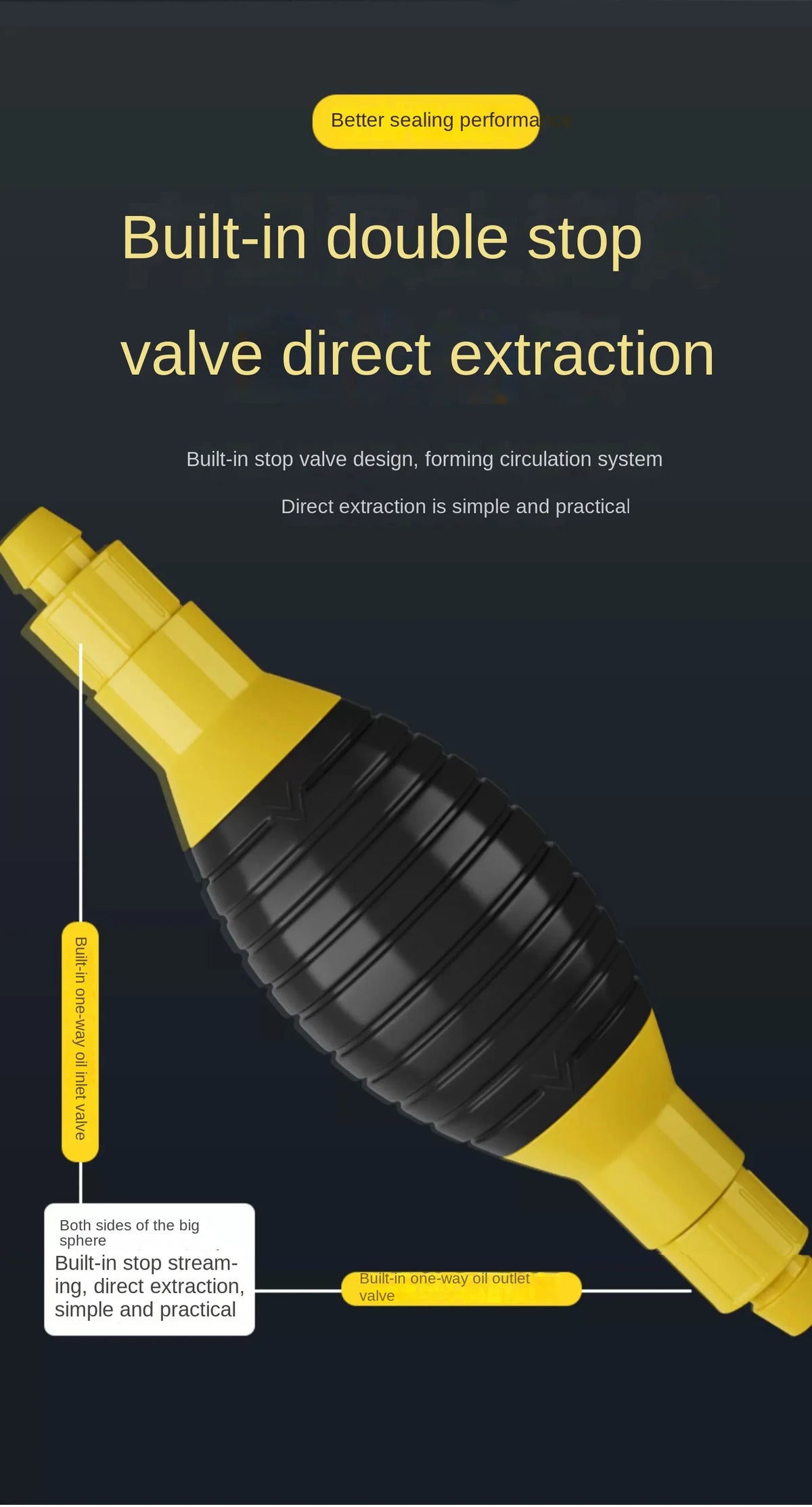 Manual Siphon Fuel Transfer Pump for Cars and Liquid Transfer