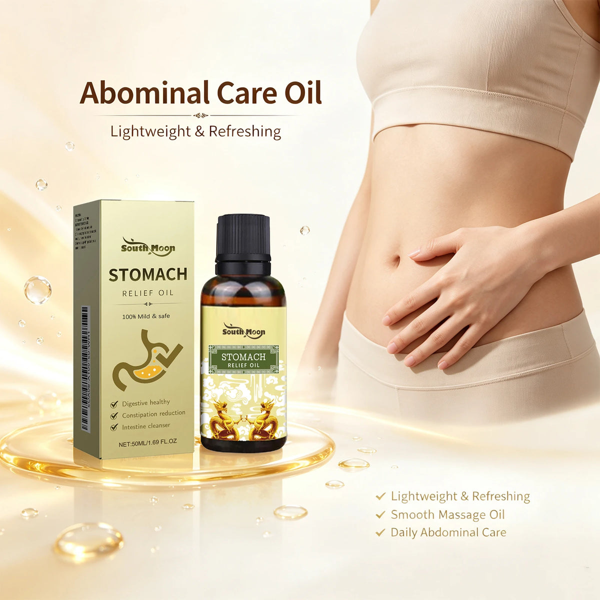 Herbal Abdominal Massage Oil for Digestive Relief