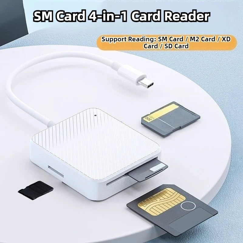 4-in-1 USB-C Multi-Memory Card Reader Adapter