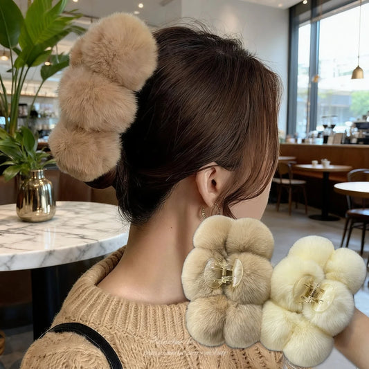 Extra Large Plush Hair Claw Clip for Thick Hair