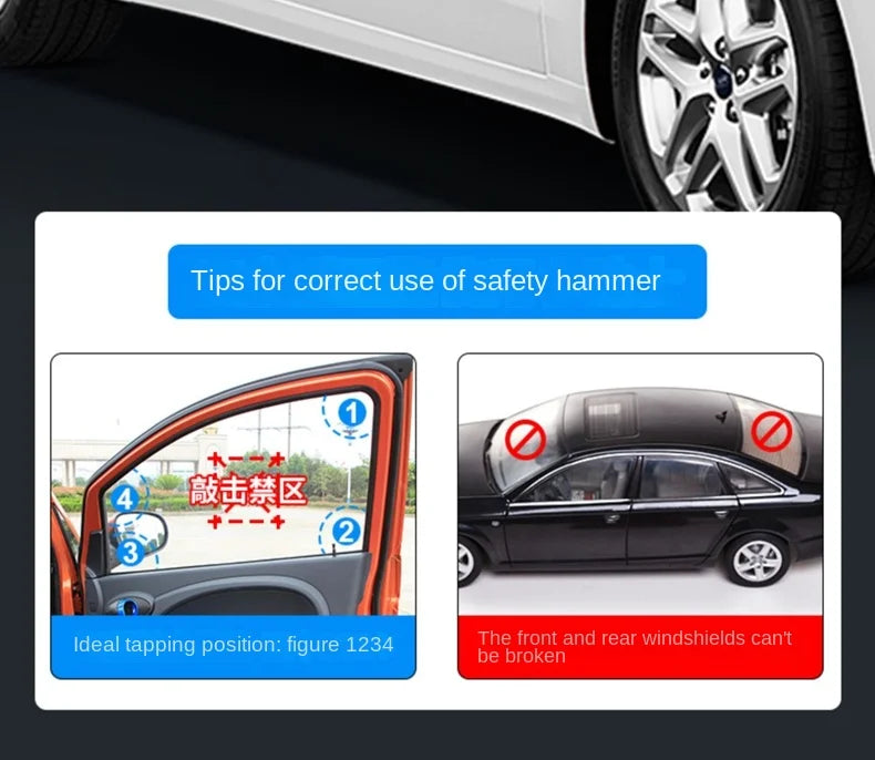 2-in-1 Car Emergency Safety Hammer and Seat Belt Cutter