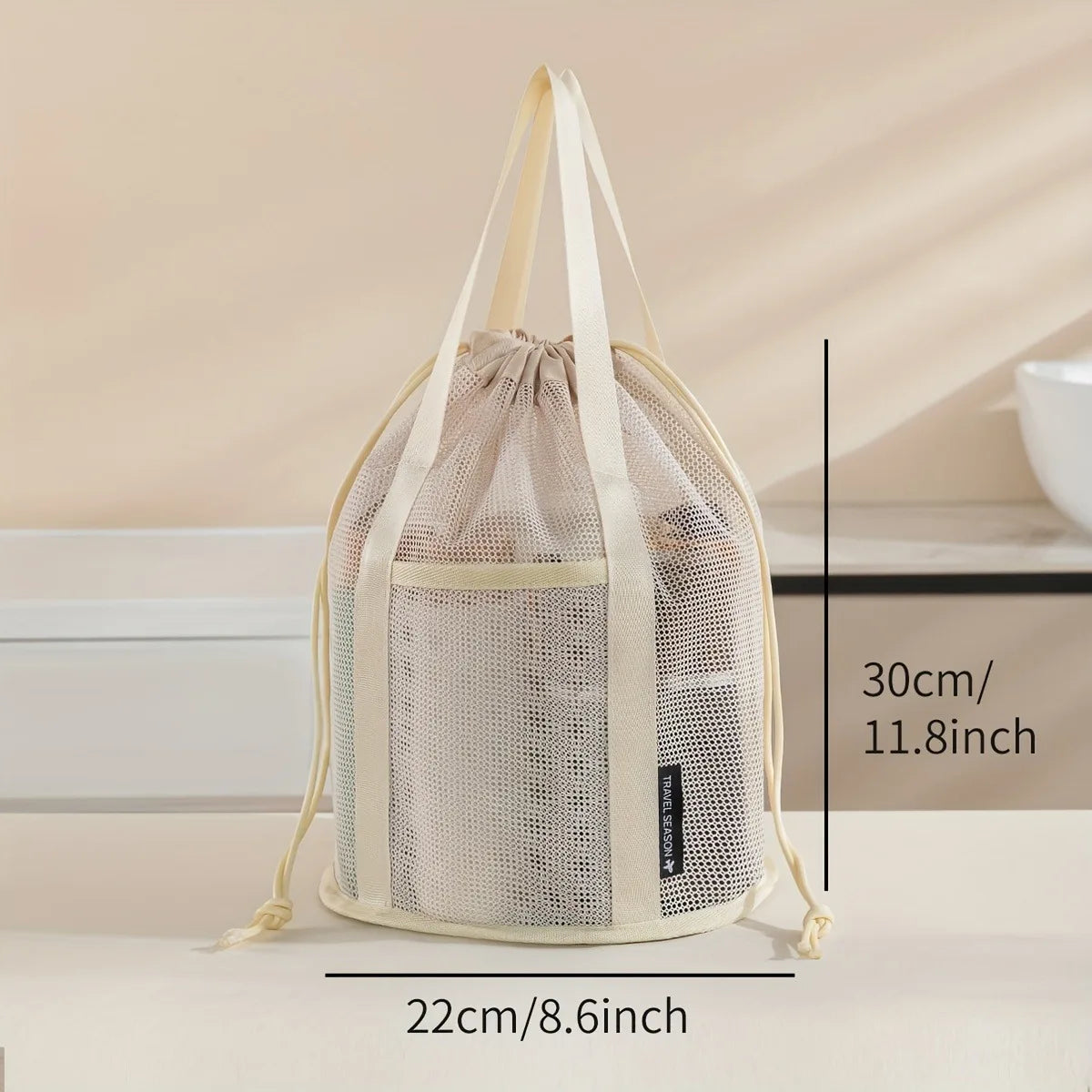 Multifunctional Foldable Mesh Drawstring Travel Organizer Bag - 6