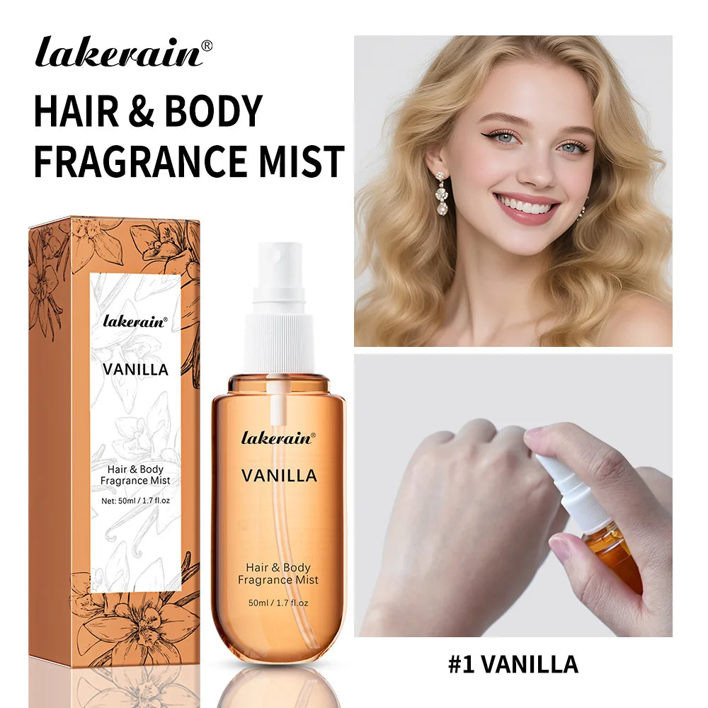 Long-Lasting Vanilla and Rose Hair and Body Fragrance Mist