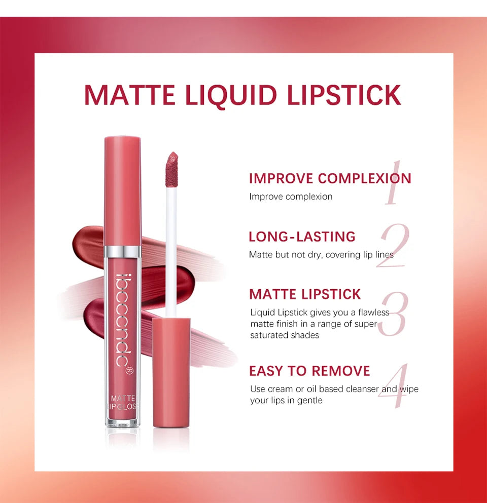 Waterproof Matte Liquid Lipstick Long-Lasting Lip Gloss - 15