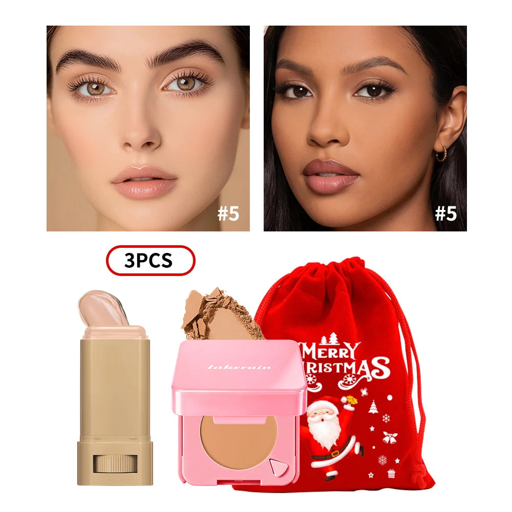Matte Foundation Stick and Pressed Powder Beauty Set - 40