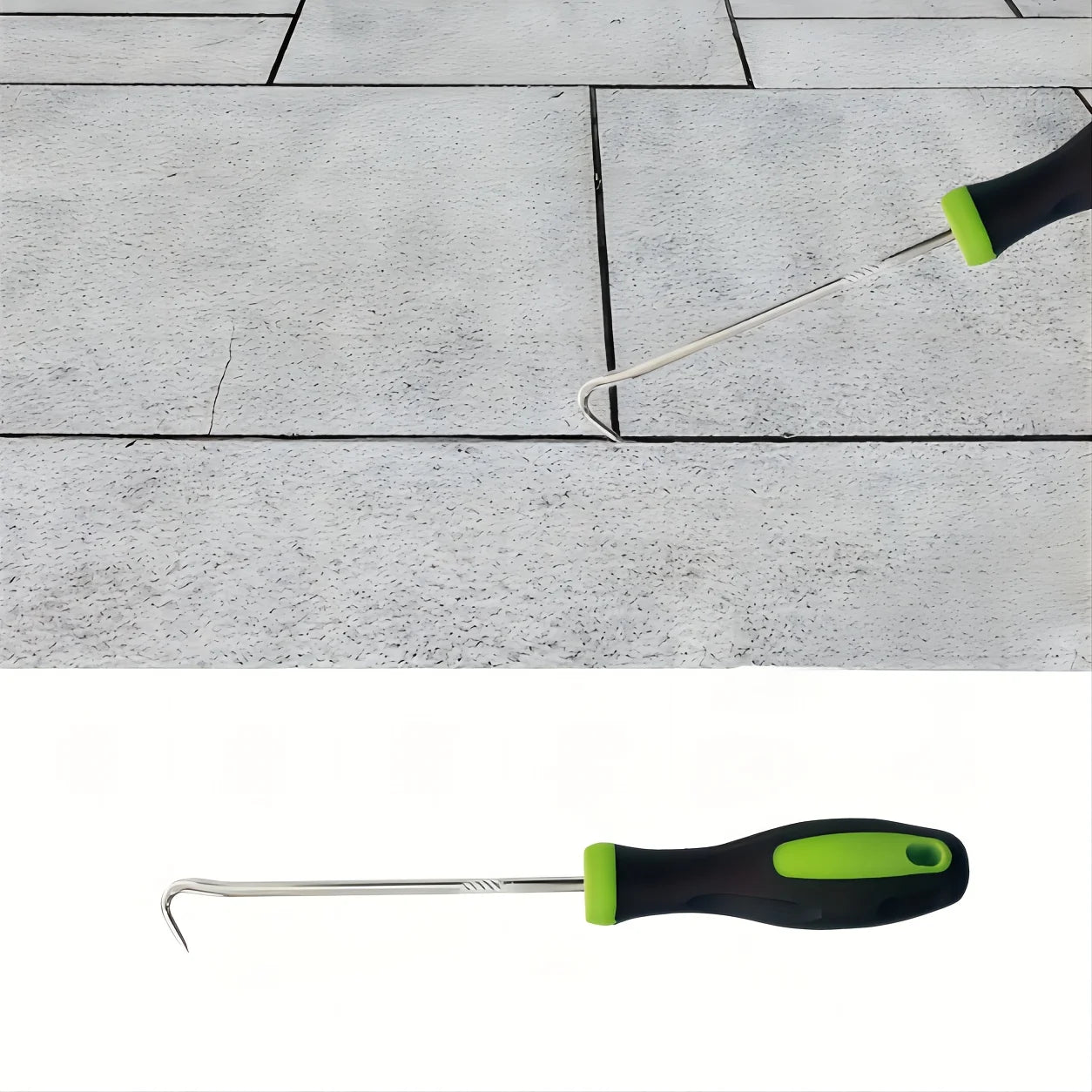 Heavy-Duty Stainless Steel Paving Weed and Moss Remover Hook - 5