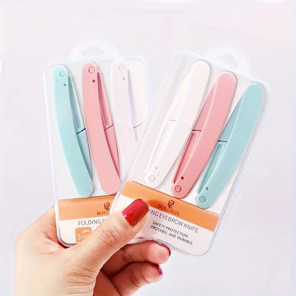 Folding Eyebrow Razor Set Facial Hair Remover Trimmer for Women