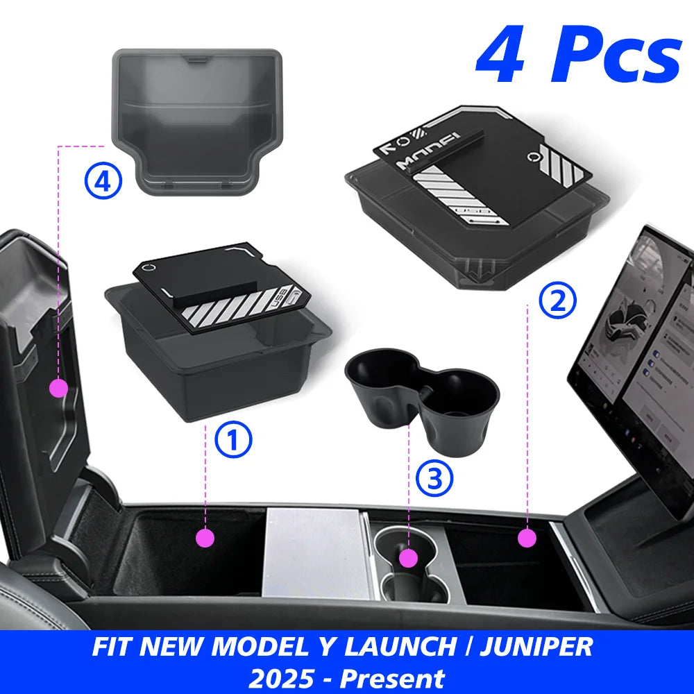 Center Console and Armrest Storage Organizer for Tesla Model Y Juniper - 47