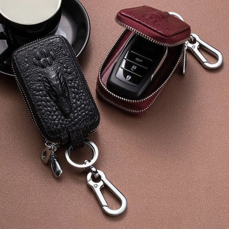 Leather Car Key Case with Waist Clip