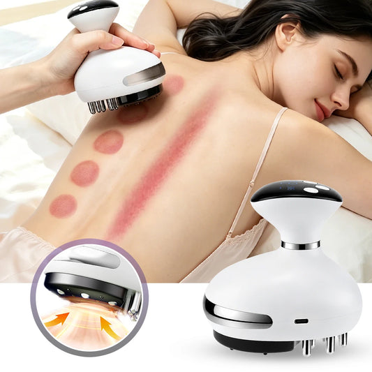 Electric Cupping and Gua Sha Massage Device with Red Light Therapy