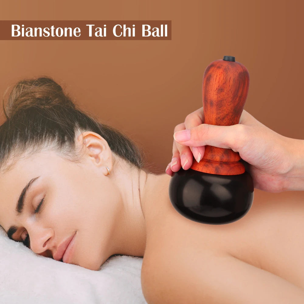 Electric Bianstone Hot Stone Gua Sha Massager for Body Pain Relief - 2