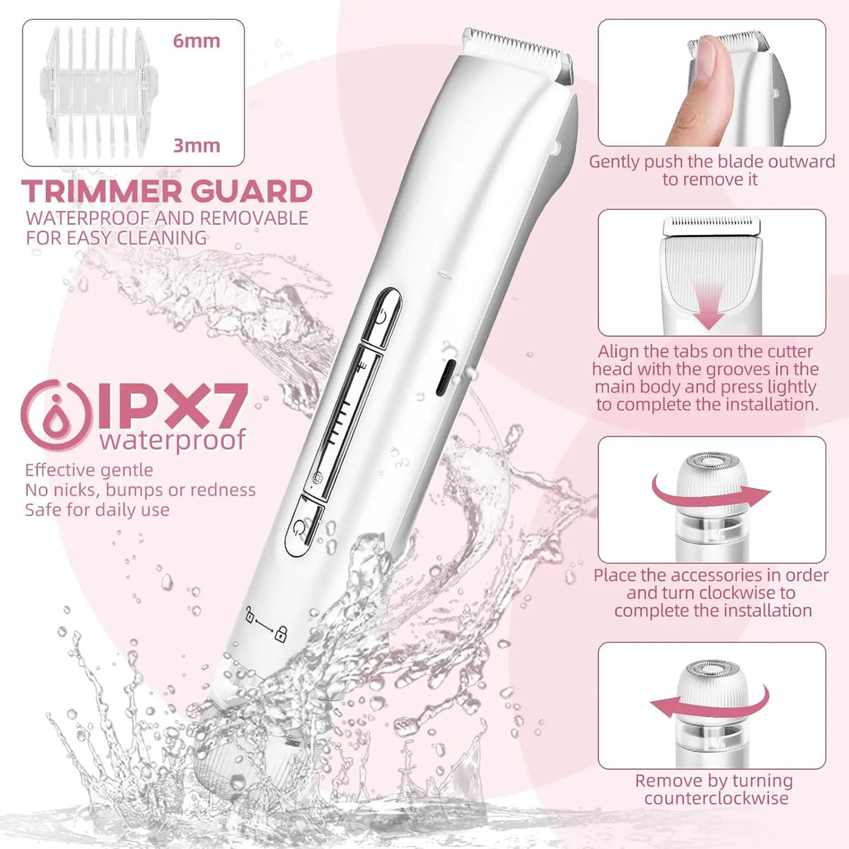 2-in-1 Waterproof Electric Bikini Trimmer and Body Shaver