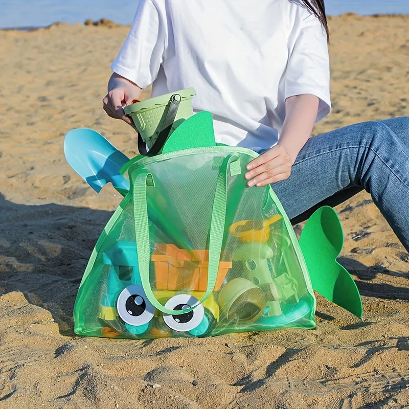 Large Foldable Mesh Beach Tote Bag for Family Vacation - 1