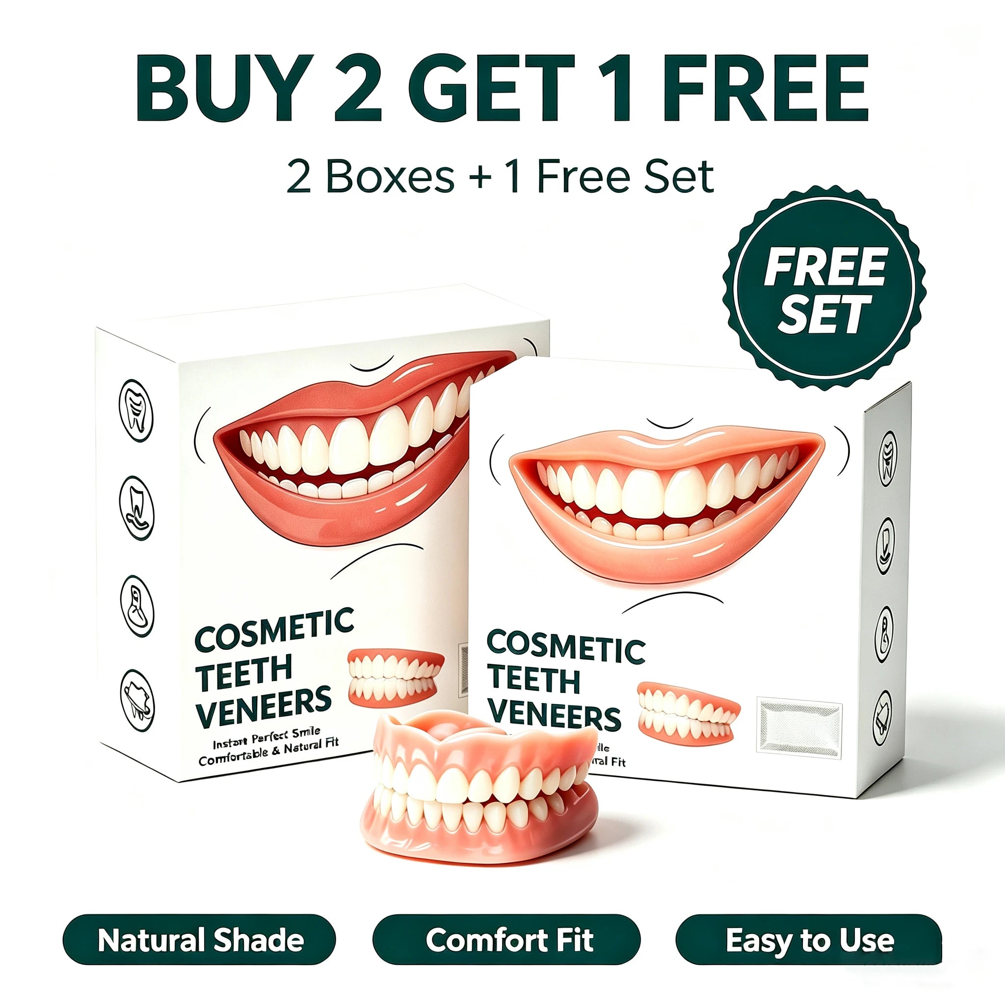 Comfortable Silicone Full Denture Set for Daily Oral Care - 15
