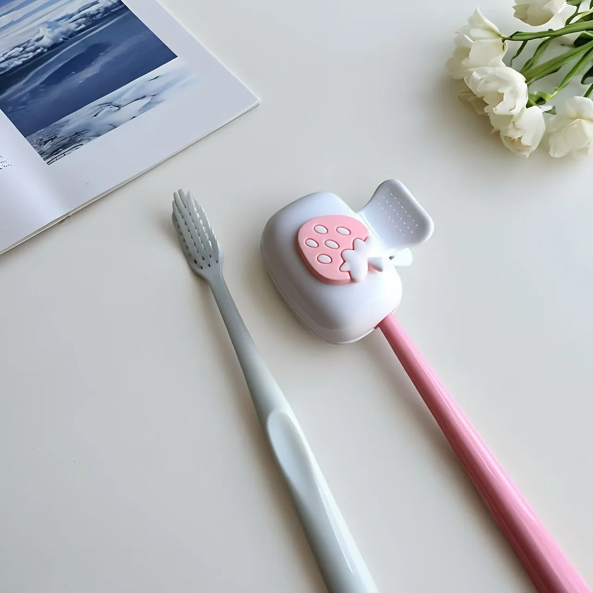 Strawberry Shaped Toothbrush Protective Cover Set