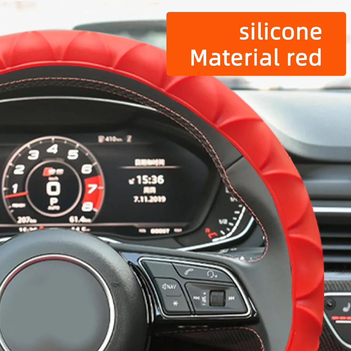 Anti-Slip Silicone Car Steering Wheel Cover - 5