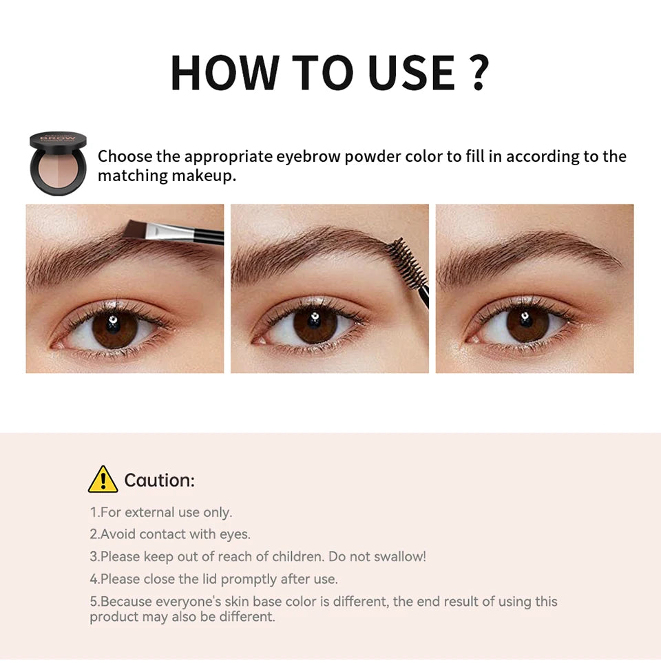 Two-Tone Waterproof Eyebrow Powder for Natural Brows and Contouring - 12