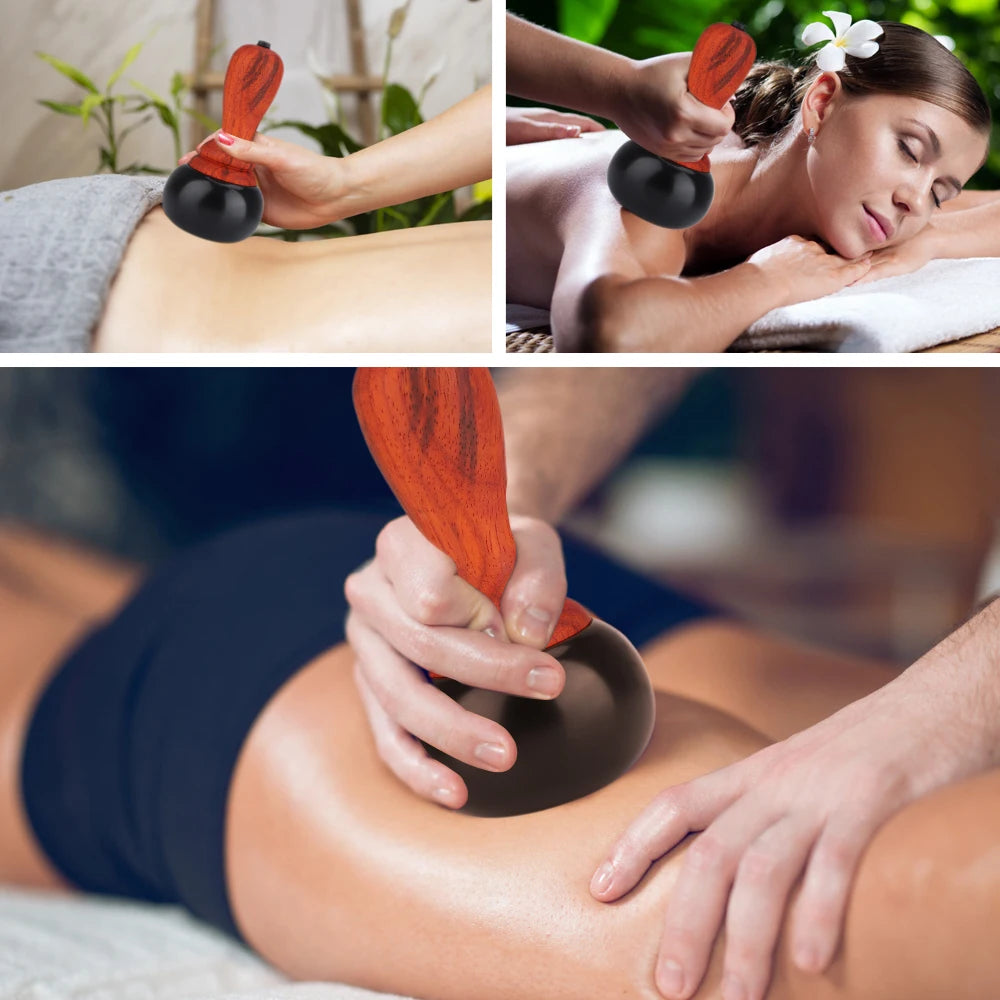 Electric Bianstone Hot Stone Gua Sha Massager for Body Pain Relief - 3