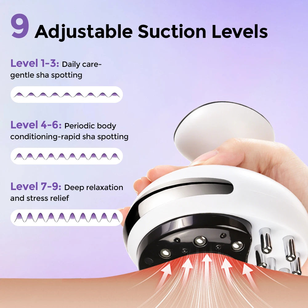 Electric Cupping and Gua Sha Massage Device with Red Light Therapy
