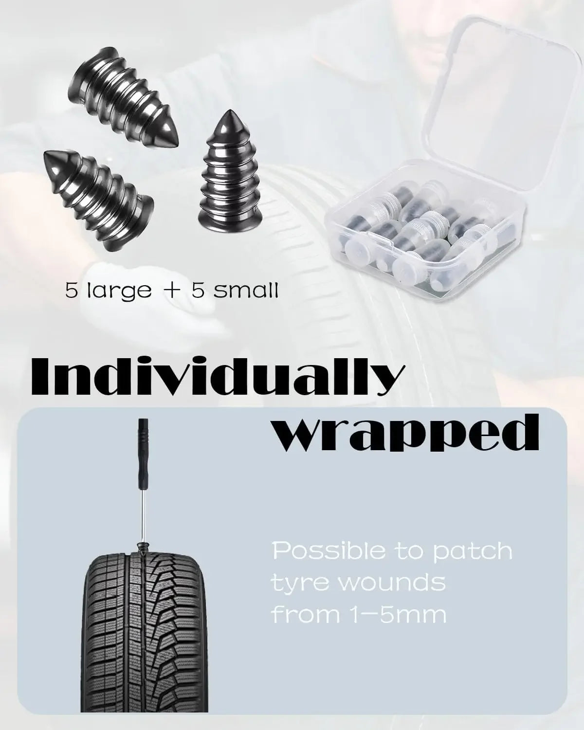 Emergency Tire Puncture Repair Kit for Vehicles - 10