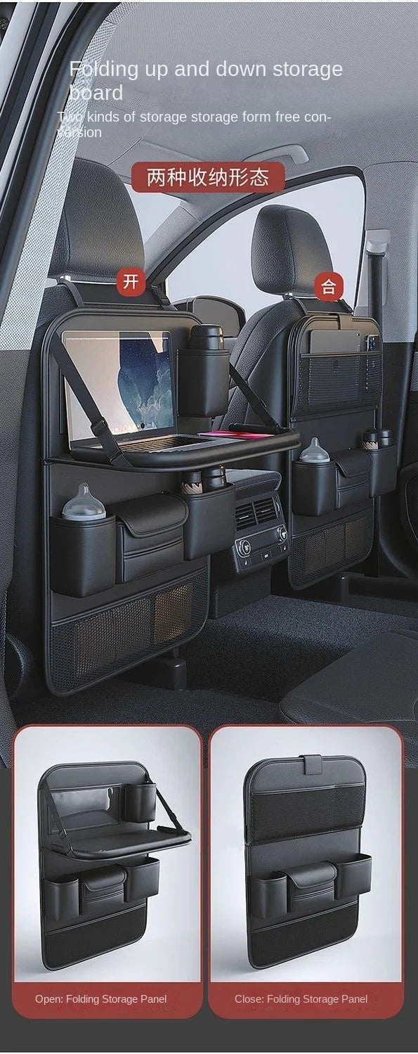 Car Backseat Organizer with Foldable Dining Table and Tablet Holder - 8