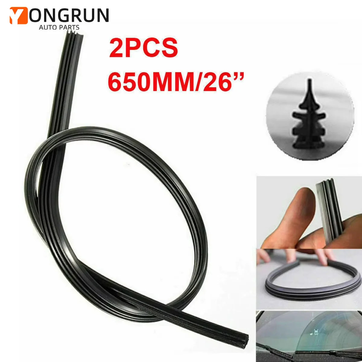 Universal Car Windshield Wiper Blade Rubber Refill Strips - 1