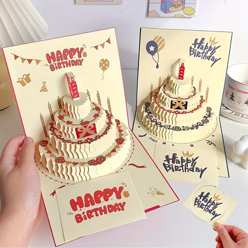 3D Pop-Up Birthday Cake Greeting Card