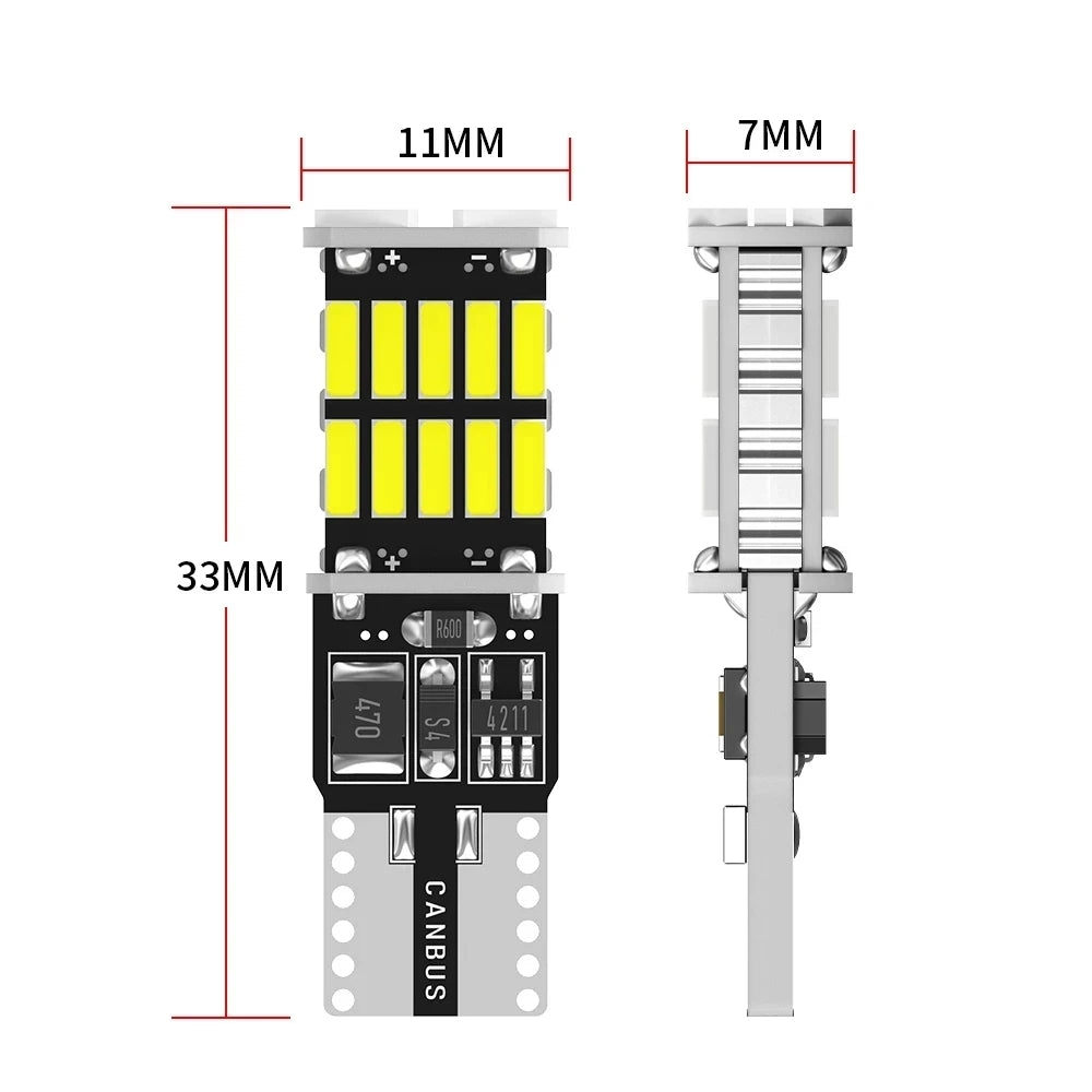 10 Pack T10 W5W LED Canbus Bulbs Error Free Interior Light Replacement