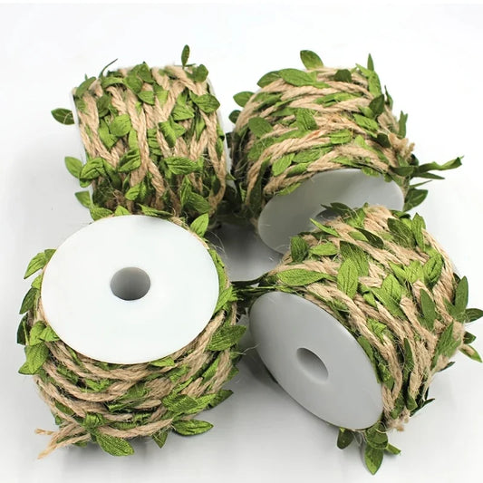 Artificial Green Leaf Hemp Rope for DIY Crafts and Home Decor