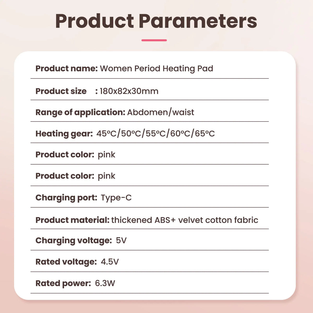 Cordless Menstrual Heating Pad with Vibration Massage