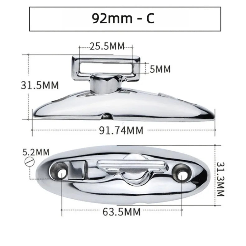 Stainless Steel Quick Release Marine Bimini Top Deck Hinge - 18