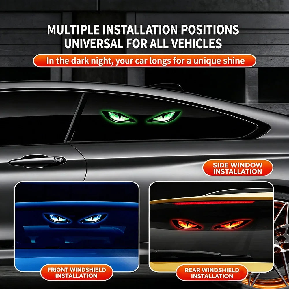 Solar Powered Demon Eye Car Window Warning Light