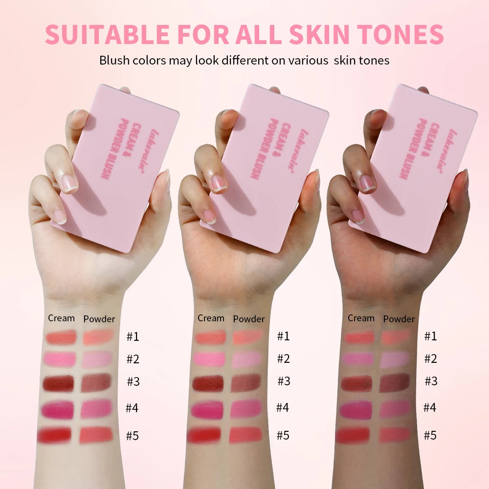 2-in-1 Cream and Powder Blush Palette for Radiant Cheek Makeup - 6