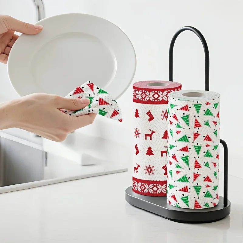 Festive Christmas Patterned Absorbent Kitchen Paper Towels - 3