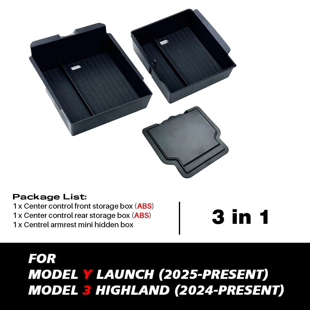 Center Console and Armrest Storage Organizer for Tesla Model Y Juniper - 15