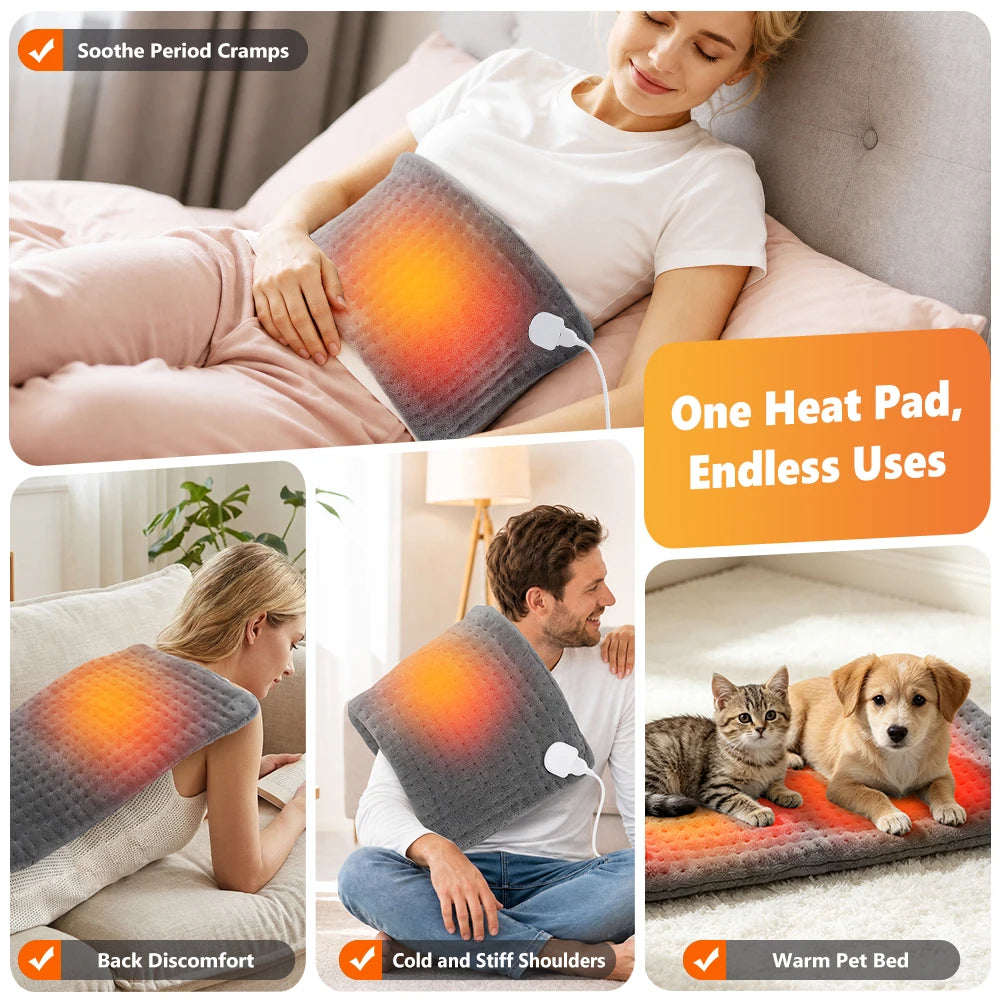 Electric Flannel Heating Pad for Pain Relief and Muscle Relaxation