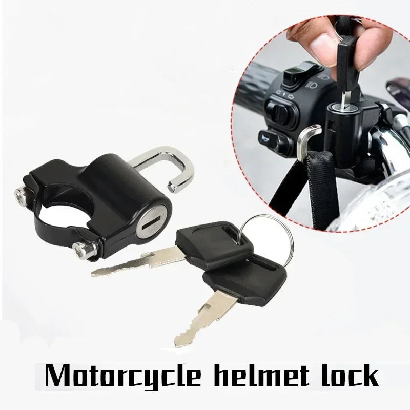 Universal Anti-Theft Handlebar Helmet Lock for Motorcycle and Bike - 1