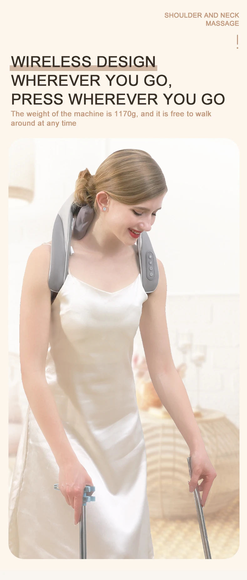 Wireless 6D Heated Neck and Shoulder Deep Tissue Massager - 13