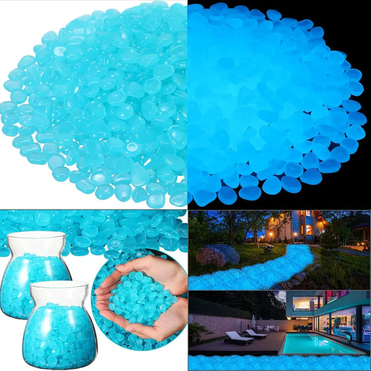 1200pcs Glow in the Dark Pebbles Luminous Garden Stones for Decor