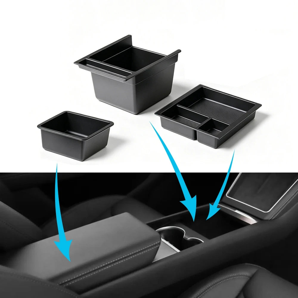 Center Console Organizer Tray Set for Tesla Model Y Long Wheelbase