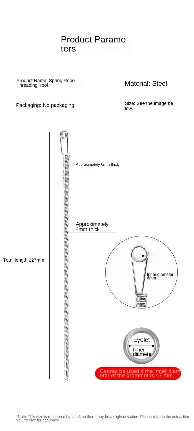 Flexible Spring Drawstring Threader for Clothing and Sewing - 14