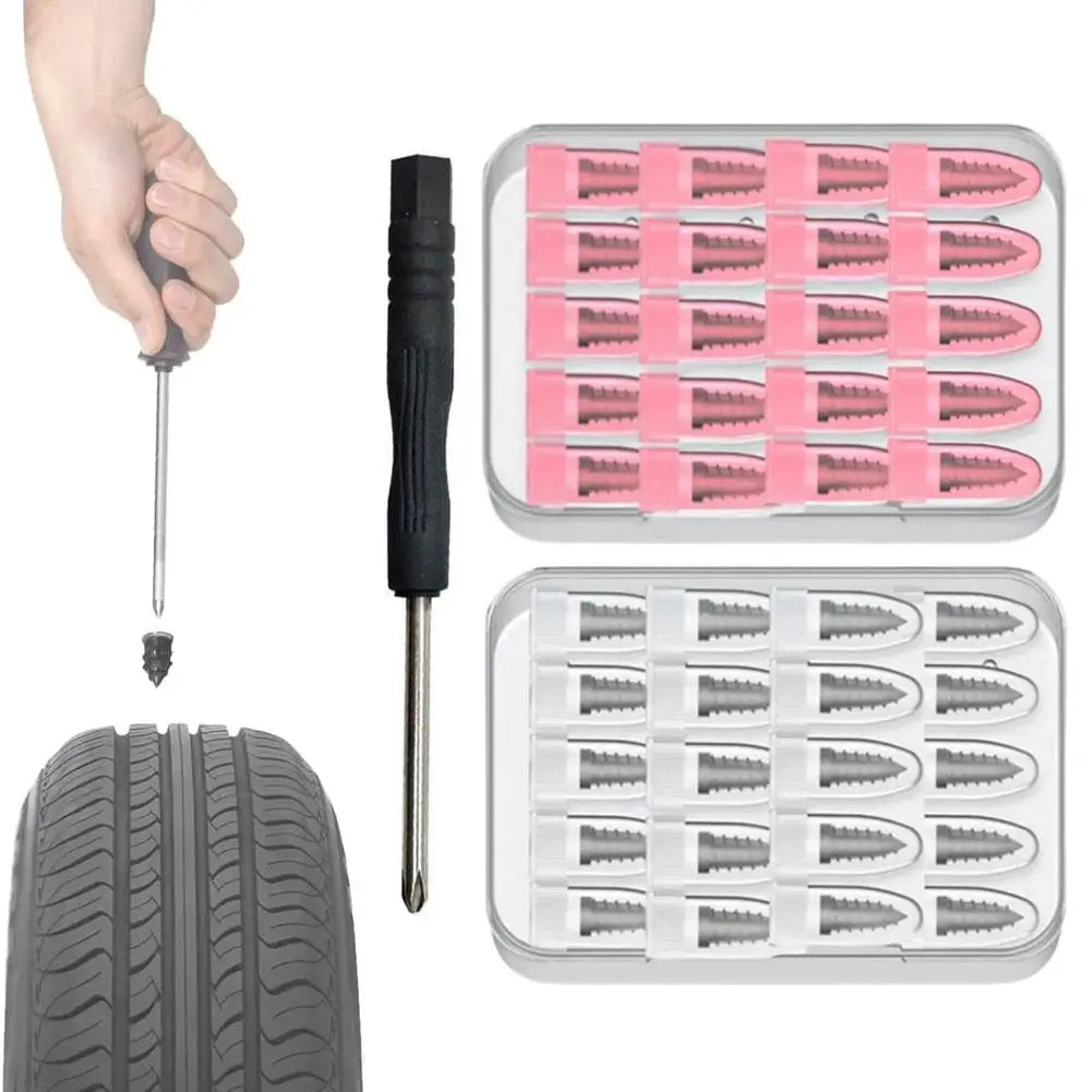 Quick Tire Puncture Repair Rubber Nail Kit - 7