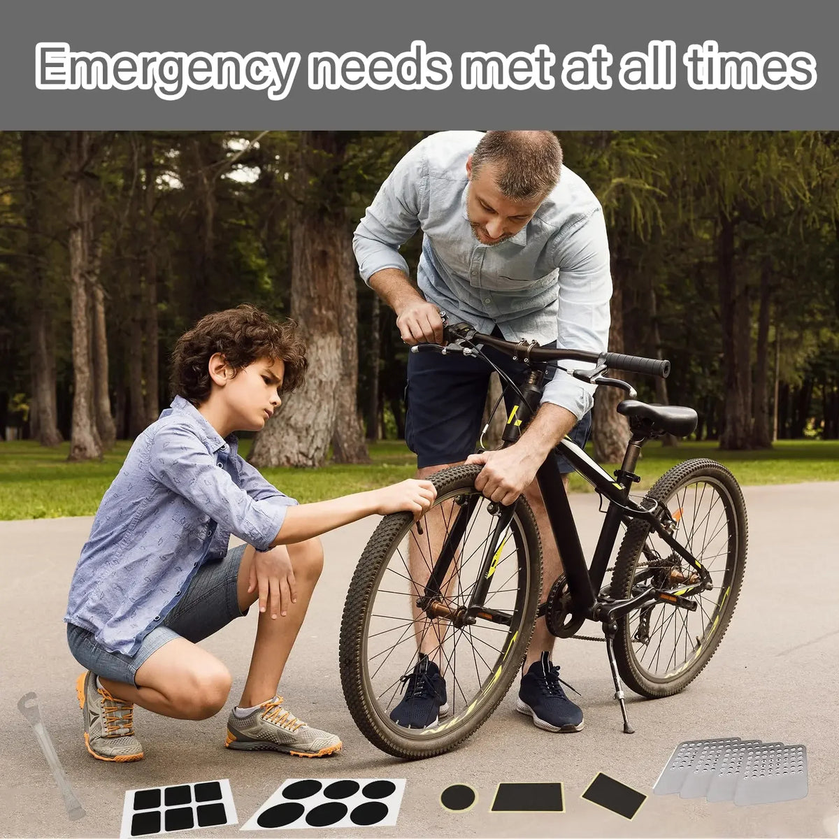 Portable Bike Tire Repair Kit for Bicycles and Motorcycles